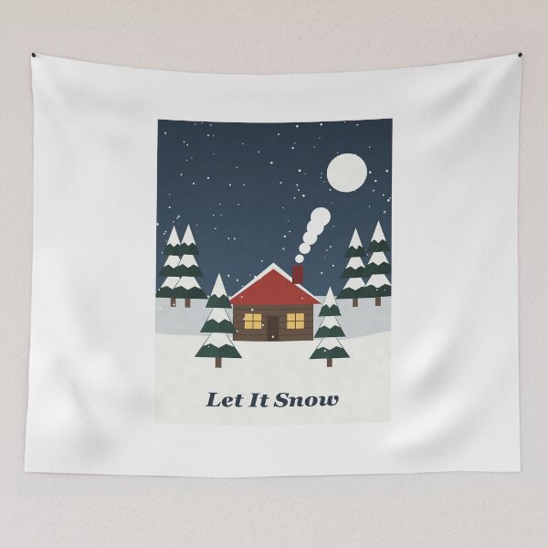 Item preview, Let It Snow Winter Cabin at Night designed and sold by ChromaLens.