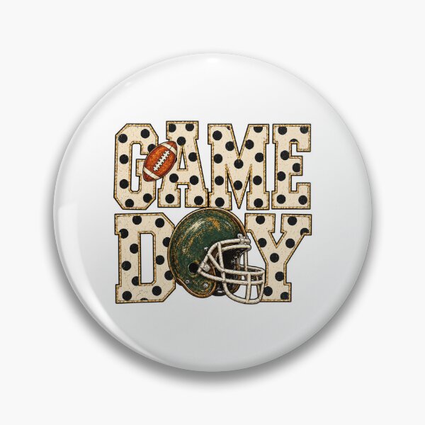 Item preview, Game Day Green Bay Football Helmet Vintage Polka Dot designed and sold by PunPals-Art.