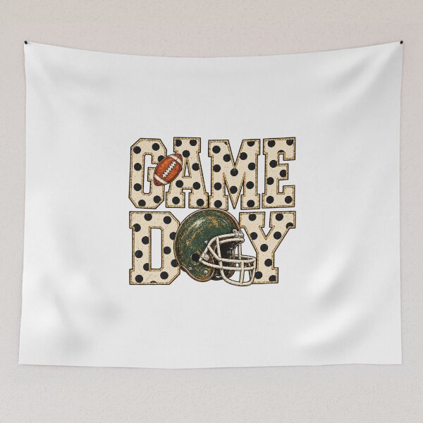 Item preview, Game Day Green Bay Football Helmet Vintage Polka Dot designed and sold by PunPals-Art.