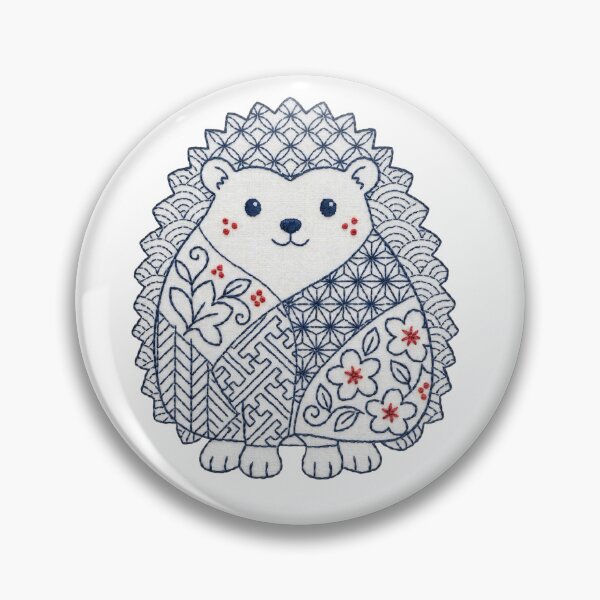 Item preview, porcupine in sashiko style designed and sold by Maewshooter.