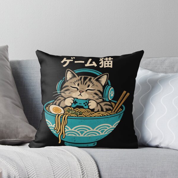 Item preview, Cute Kawaii Gamer Cat Funny Ramen Japanese Cat Gaming designed and sold by Kladhadredo.