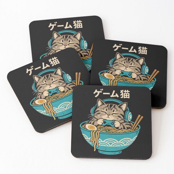 Item preview, Cute Kawaii Gamer Cat Funny Ramen Japanese Cat Gaming designed and sold by Kladhadredo.