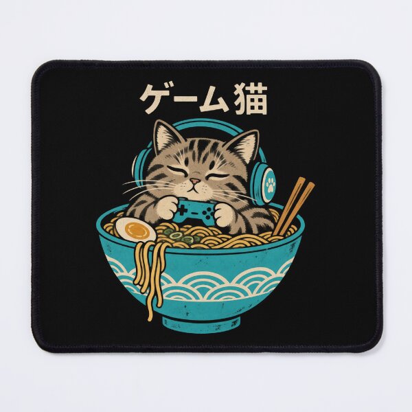 Item preview, Cute Kawaii Gamer Cat Funny Ramen Japanese Cat Gaming designed and sold by Kladhadredo.