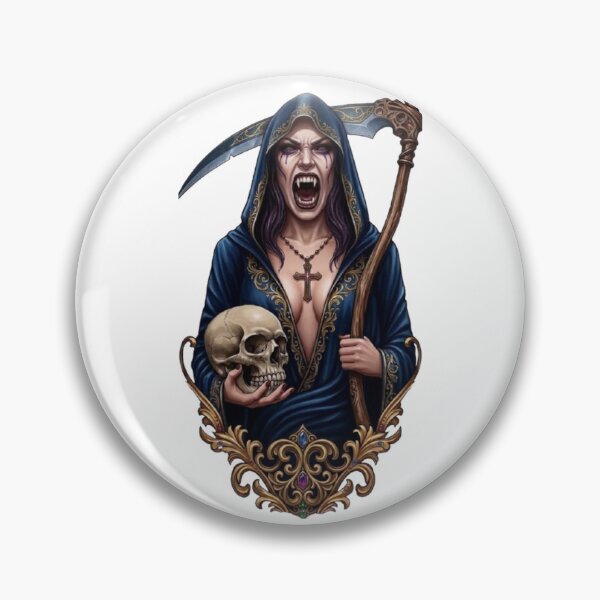 Item preview, Screaming Vampire Reaper with Scythe and Skull designed and sold by CHRIST5000.