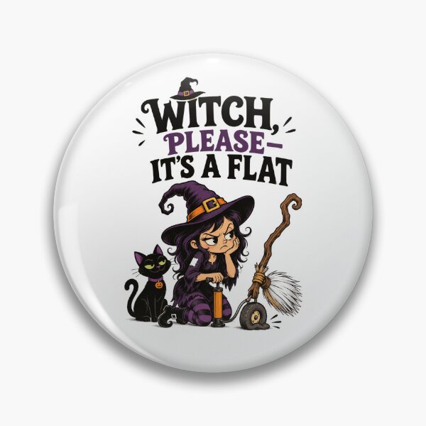 Item preview, Witch Please Its a Flat Funny Halloween Witch Broom Design. designed and sold by The-T-In-Retro.