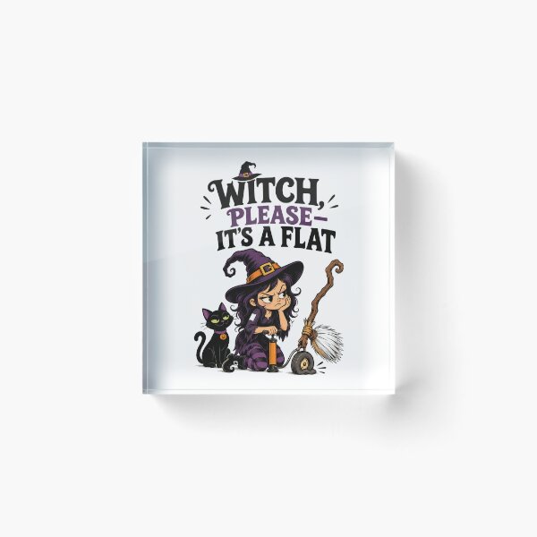 Item preview, Witch Please Its a Flat Funny Halloween Witch Broom Design. designed and sold by The-T-In-Retro.