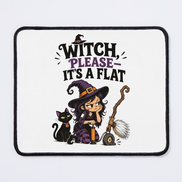 Item preview, Witch Please Its a Flat Funny Halloween Witch Broom Design. designed and sold by The-T-In-Retro.