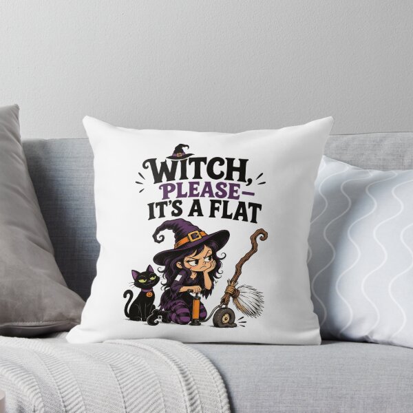 Item preview, Witch Please Its a Flat Funny Halloween Witch Broom Design. designed and sold by The-T-In-Retro.