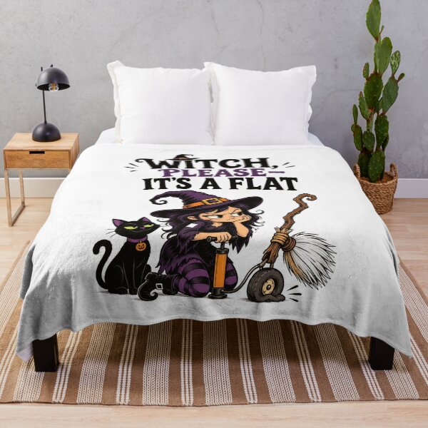 Item preview, Witch Please Its a Flat Funny Halloween Witch Broom Design. designed and sold by The-T-In-Retro.