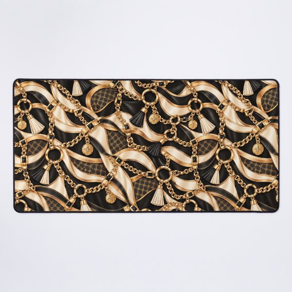 Item preview, Golden Reins — Black Cream & Gold Luxury Baroque Pattern designed and sold by VibnWalls.