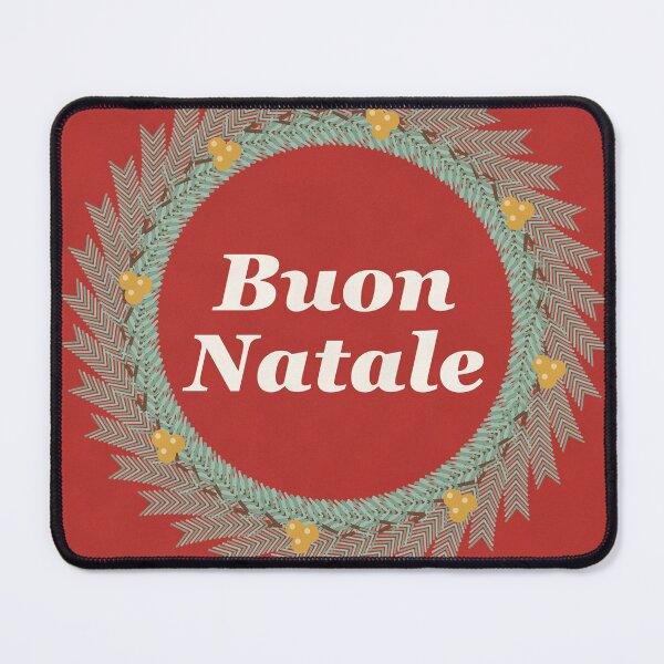 Item preview, Buon Natale Pine Wreath Christmas Typography designed and sold by ChromaLens.