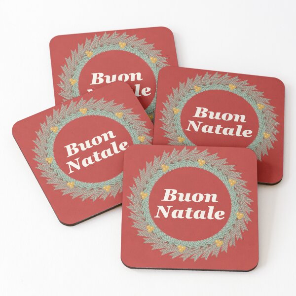 Item preview, Buon Natale Pine Wreath Christmas Typography designed and sold by ChromaLens.