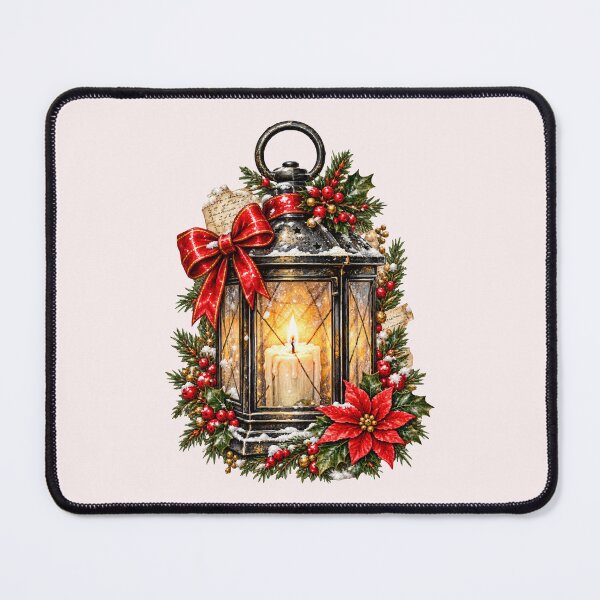 Item preview, An antique lantern illuminates memories among ribbons and holly. designed and sold by Honu2025.