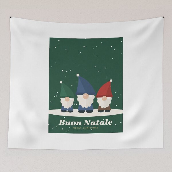 Item preview, Buon Natale Three Christmas Gnomes designed and sold by ChromaLens.