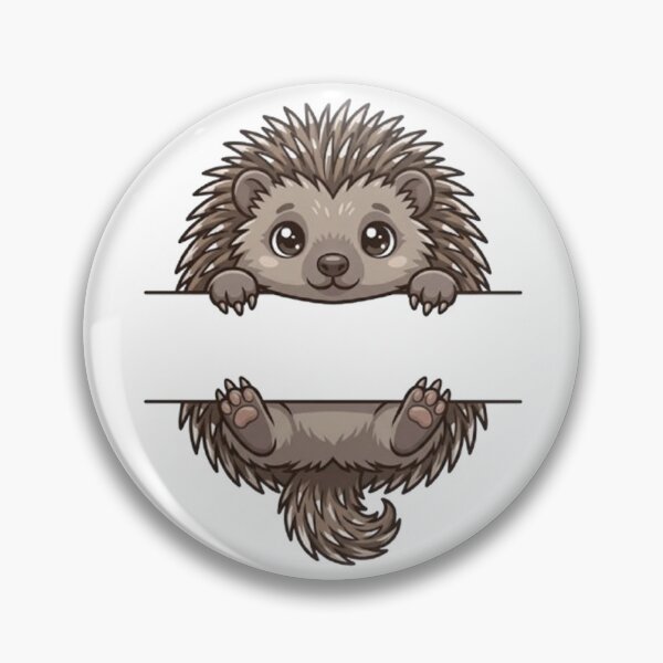 Item preview, Cute Hedgehog Peeking - Kawaii Spiky Pet Monogram designed and sold by PetalsPaws.