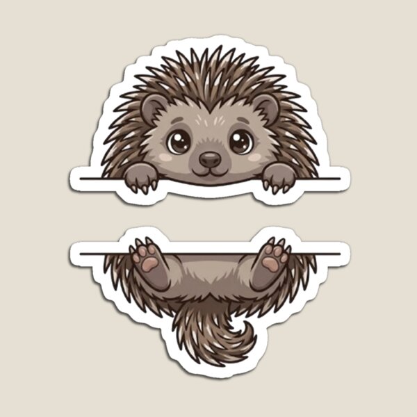 Item preview, Cute Hedgehog Peeking - Kawaii Spiky Pet Monogram designed and sold by PetalsPaws.