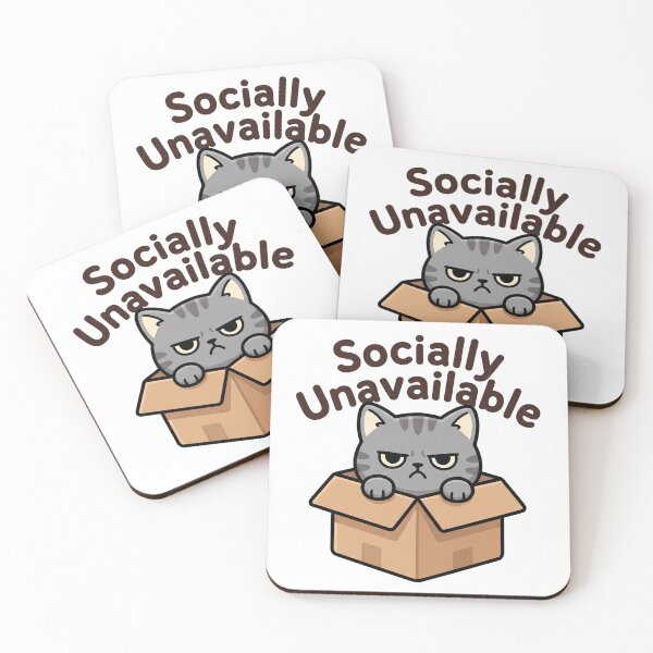 Item preview, Socially Unavailable Cat in a Box designed and sold by Rariks.