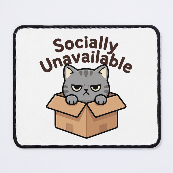 Item preview, Socially Unavailable Cat in a Box designed and sold by Rariks.