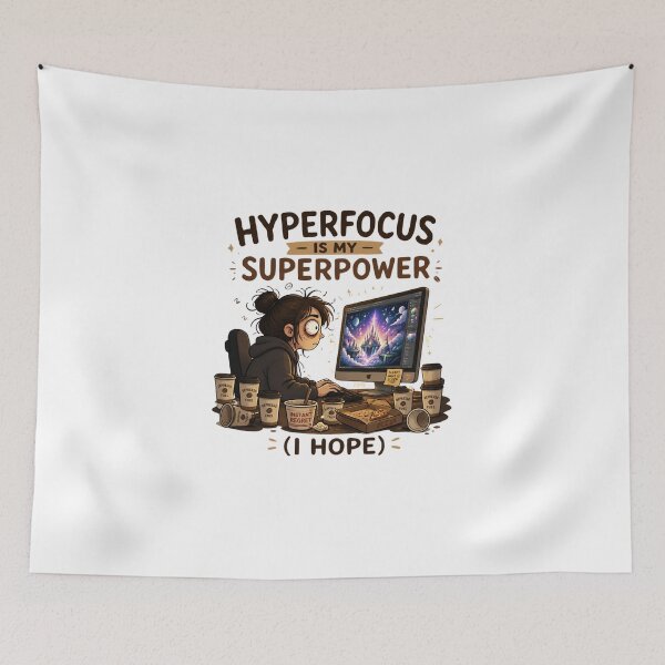 Item preview, Hyperfocus Is My Superpower Funny ADHD Coffee Mug Art designed and sold by Créative touche .