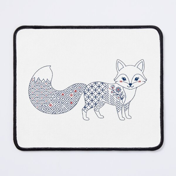 Item preview, fox in sashiko style designed and sold by Maewshooter.