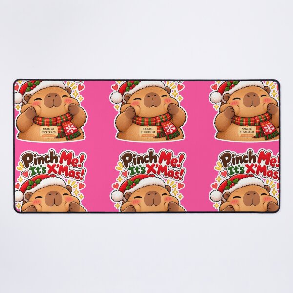 Item preview, PINCH ME! IT'S X'MAS! 2026 BY NAGGINGSTICKERSCO. NAGGING CAPYBARA'S A VERY NAGGING CHRISTMAS! COLLECTION | ELECTRIC PINK Edition | No.01 designed and sold by LaMaisonOfMY.