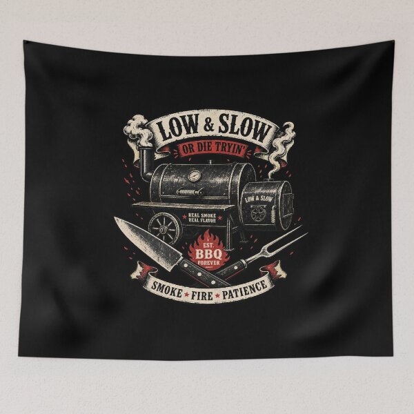 Item preview, Low and Slow BBQ Slogan gift for Barbeque Brisket lovers, cooks & chefs designed and sold by LD ART.