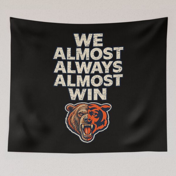Item preview, Chicago Football We Almost Always Almost Win Funny Bear Vintage designed and sold by PunPals-Art.