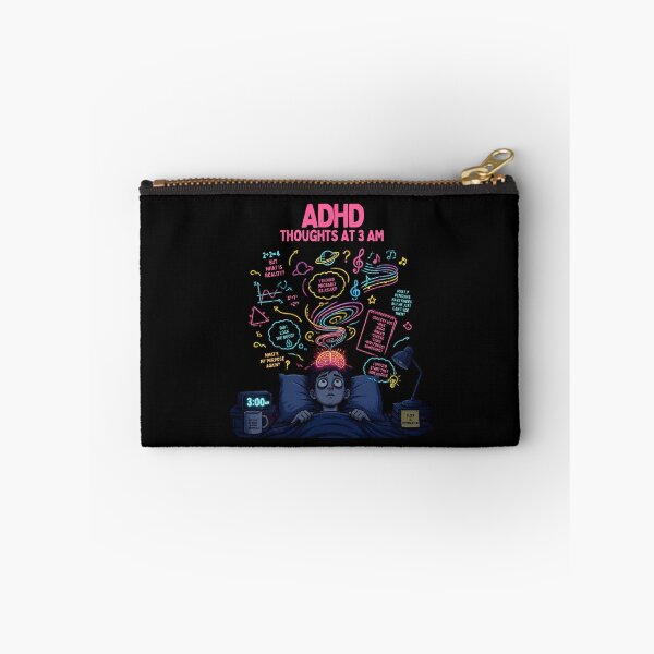 Item preview, ADHD Thoughts At 3 AM Funny Overthinking Insomnia Art designed and sold by Créative touche .