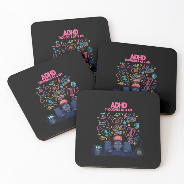 Item preview, ADHD Thoughts At 3 AM Funny Overthinking Insomnia Art designed and sold by Créative touche .