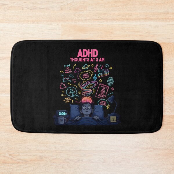 Item preview, ADHD Thoughts At 3 AM Funny Overthinking Insomnia Art designed and sold by Créative touche .