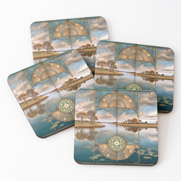 Item preview, Viridian Oasis Abstract Landscape designed and sold by Dream Mythos Studios.