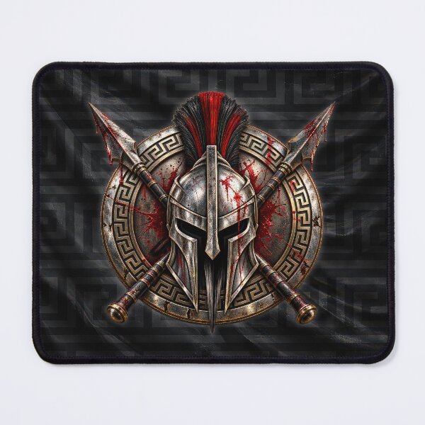 Item preview, Spartan Warrior Shield & Spears – Ancient Battle Emblem designed and sold by artistwill.