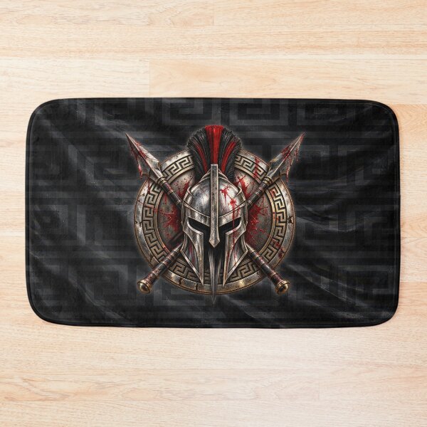 Item preview, Spartan Warrior Shield & Spears – Ancient Battle Emblem designed and sold by artistwill.