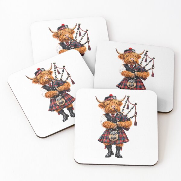 Item preview, Adorable Highland Cow Playing Bagpipes - Scottish Highlander designed and sold by Collymore.
