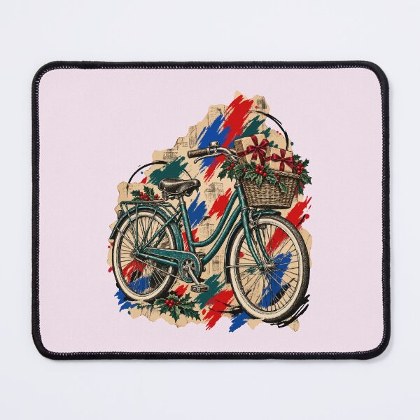 Item preview, Vintage bicycle transports packages amidst ink and holly designed and sold by Honu2025.