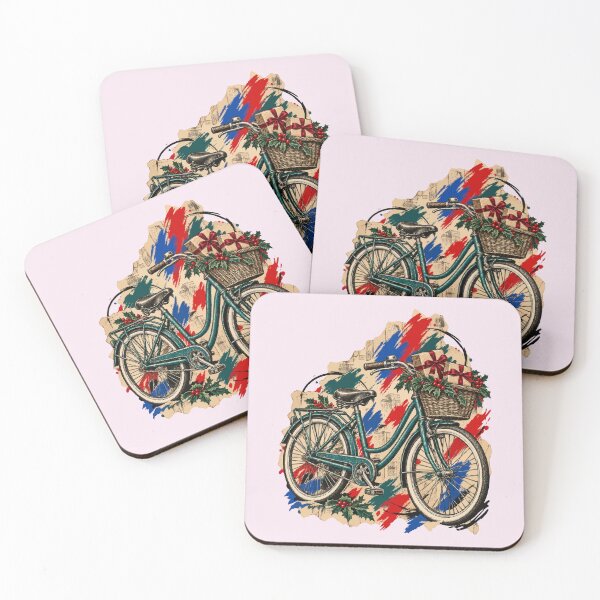 Item preview, Vintage bicycle transports packages amidst ink and holly designed and sold by Honu2025.