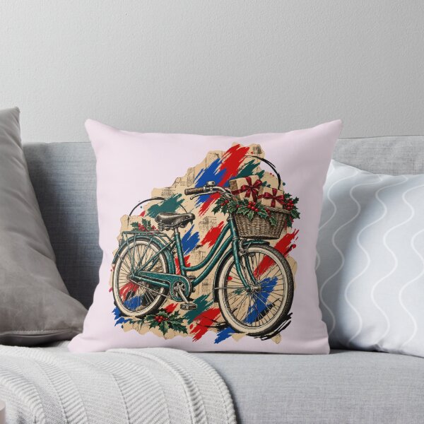 Item preview, Vintage bicycle transports packages amidst ink and holly designed and sold by Honu2025.