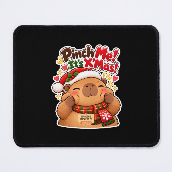 Item preview, PINCH ME! IT'S X'MAS! 2026 BY NAGGINGSTICKERSCO. NAGGING CAPYBARA'S A VERY NAGGING CHRISTMAS! COLLECTION | BLACK Edition | No.01 designed and sold by LaMaisonOfMY.