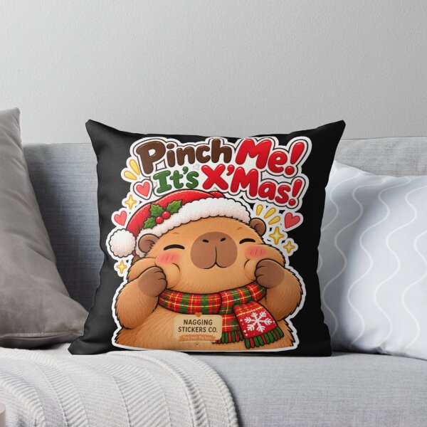 Item preview, PINCH ME! IT'S X'MAS! 2026 BY NAGGINGSTICKERSCO. NAGGING CAPYBARA'S A VERY NAGGING CHRISTMAS! COLLECTION | BLACK Edition | No.01 designed and sold by LaMaisonOfMY.
