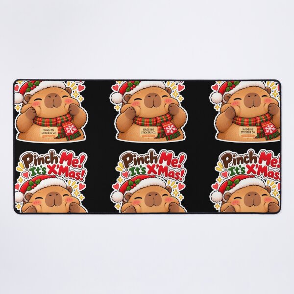 Item preview, PINCH ME! IT'S X'MAS! 2026 BY NAGGINGSTICKERSCO. NAGGING CAPYBARA'S A VERY NAGGING CHRISTMAS! COLLECTION | BLACK Edition | No.01 designed and sold by LaMaisonOfMY.