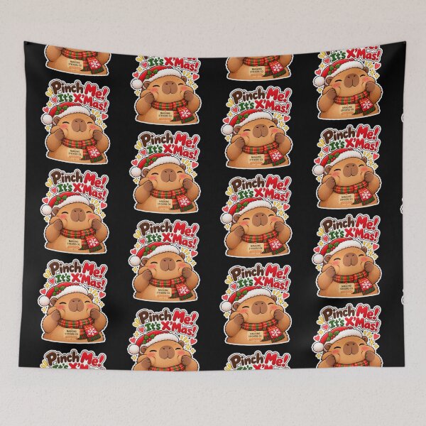 Item preview, PINCH ME! IT'S X'MAS! 2026 BY NAGGINGSTICKERSCO. NAGGING CAPYBARA'S A VERY NAGGING CHRISTMAS! COLLECTION | BLACK Edition | No.01 designed and sold by LaMaisonOfMY.