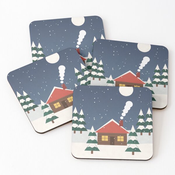Item preview, Winter Cabin in the Snow Under the Moon designed and sold by ChromaLens.