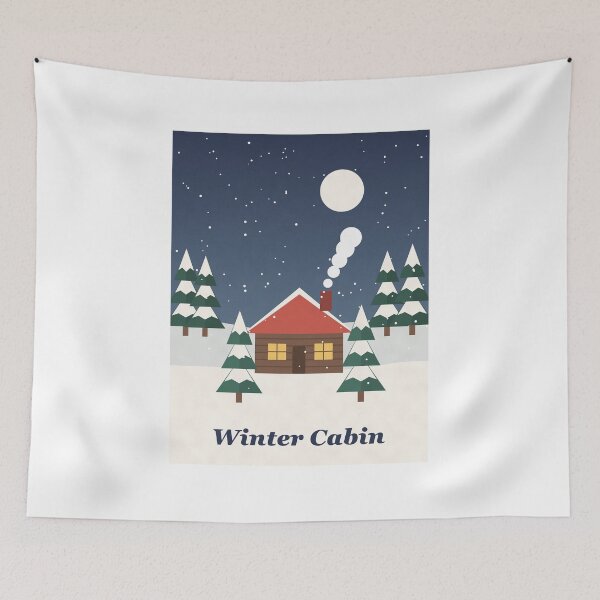 Item preview, Winter Cabin in the Snow Under the Moon designed and sold by ChromaLens.