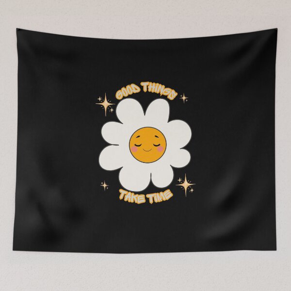 Item preview, Good Things Take Time - Groovy Retro Daisy Flower designed and sold by Créative touche .