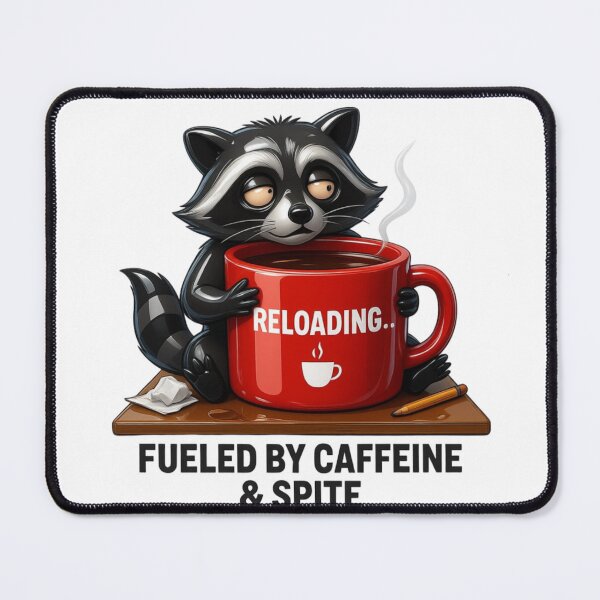 Item preview, Fueled By Caffeine And Spite Funny Tired Raccoon designed and sold by Créative touche .