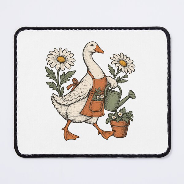 Item preview, Gardening Goose with Daisies - Cottage Garden Art designed and sold by cybersilverhand.
