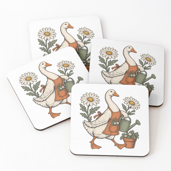 Item preview, Gardening Goose with Daisies - Cottage Garden Art designed and sold by cybersilverhand.