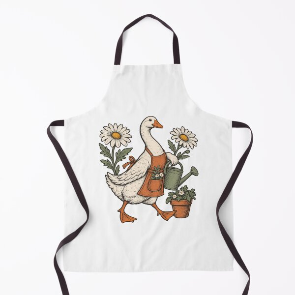 Item preview, Gardening Goose with Daisies - Cottage Garden Art designed and sold by cybersilverhand.