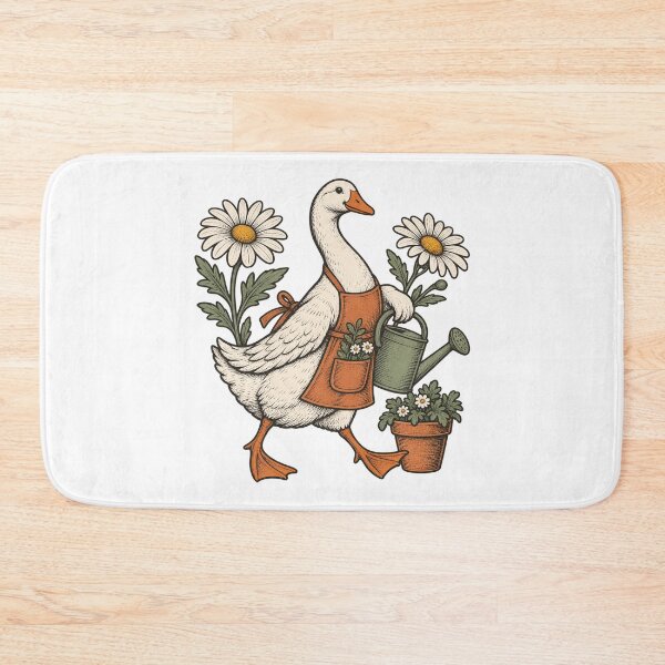 Item preview, Gardening Goose with Daisies - Cottage Garden Art designed and sold by cybersilverhand.