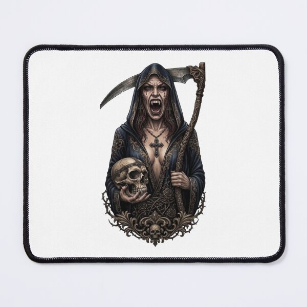 Item preview, Screaming Vampire Reaper with Scythe and Skull designed and sold by CHRIST5000.